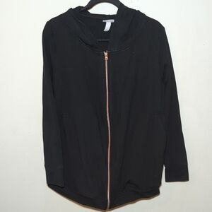 Isabel Maternity Black Hooded Sweatshirt Hoodie Women's Size L